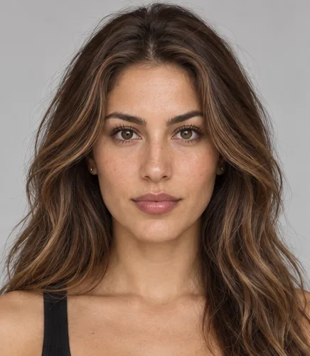 ZOYA upper-body model reference in a black sleeveless top