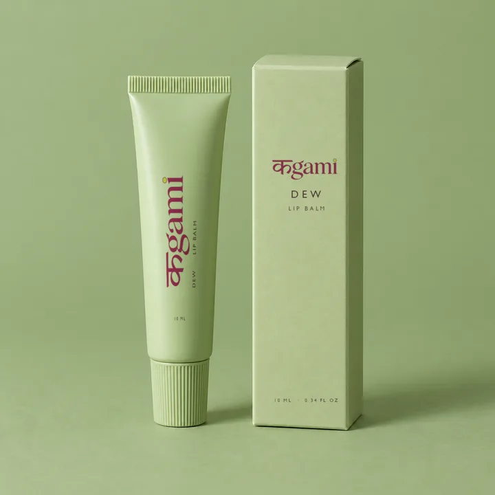 DEW green lip balm tube product reference