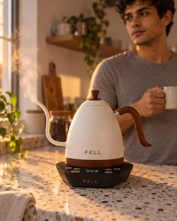 A FELL kettle in a finished studio still life
