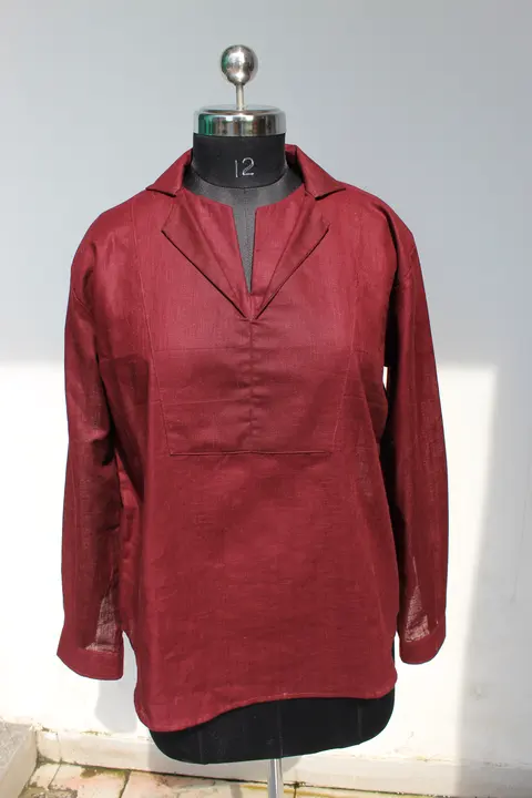 Client-supplied Khalis Maroon shirt on a mannequin